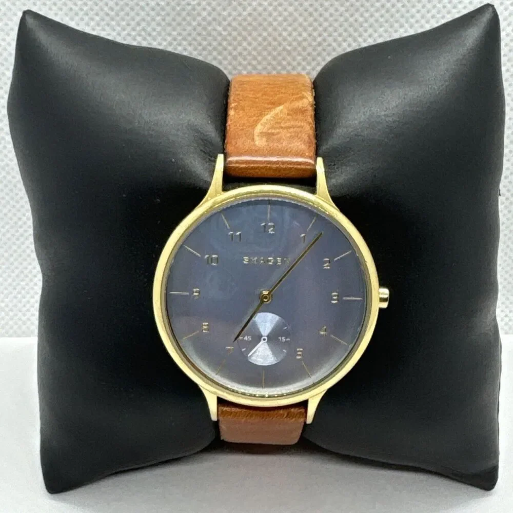 Skagen Anita SKW2407 Women's Brown Leather Analog Dial Quartz Watch JNA556